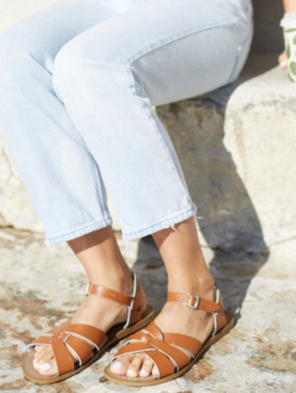 US Size 8 Salt Water Original sandal In Tan Water Friendly Leather!